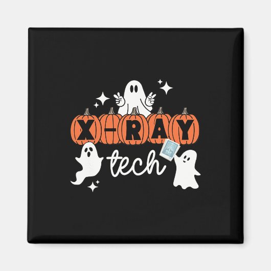 Techハロウィーン技術者分隊X線Techカボチャ マグネット (正面)