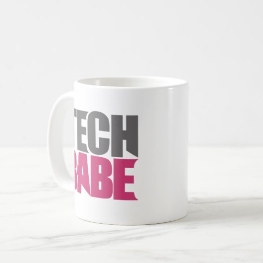 Tech Babe。 コーヒーマグカップ (正面左)