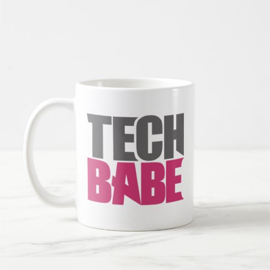 Tech Babe。 コーヒーマグカップ (左)
