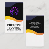 Tech Brainロゴ | ウェーブデザイン名刺 名刺 (正面/裏面)