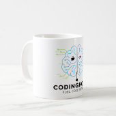 Tech Brain Coding Mug for Programmers & Coders コーヒーマグカップ (正面左)
