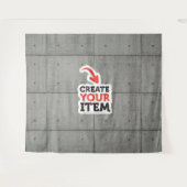 Tech Concrete Zoom 背景 グレー ロゴ 追加 タペストリー (正面(横))