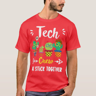 Tech Crew、可愛いおもしろいスクールサボチームTech Teac Tシャツ