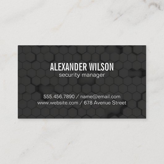 Tech Cyber Shieldロゴ | 幾何学的な背景 名刺 (裏面)