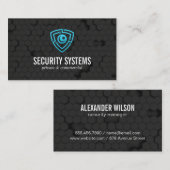 Tech Cyber Shieldロゴ | 幾何学的な背景 名刺 (正面/裏面)