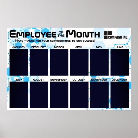 tech employee of the month display for 4x6 photos ポスター (正面)