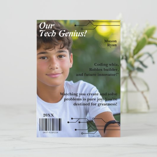 Tech Genius誌の表紙 シーズンカード (スタンド正面)