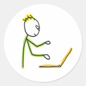 Tech Guy Stickman ラウンドシール (正面)