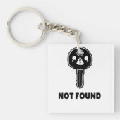 Tech Keychain おもしろい - 「404鍵が見つからない」デザイン キーホルダー (正面)