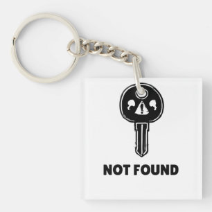 Tech Keychain おもしろい - 「404鍵が見つからない」デザイン キーホルダー