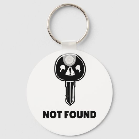 Tech Keychain おもしろい - 「404鍵が見つからない」デザイン キーホルダー (正面)