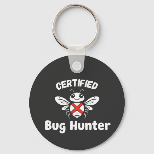 Tech Keychain おもしろい - 「Certified Bug Hunter」 キーホルダー (正面)