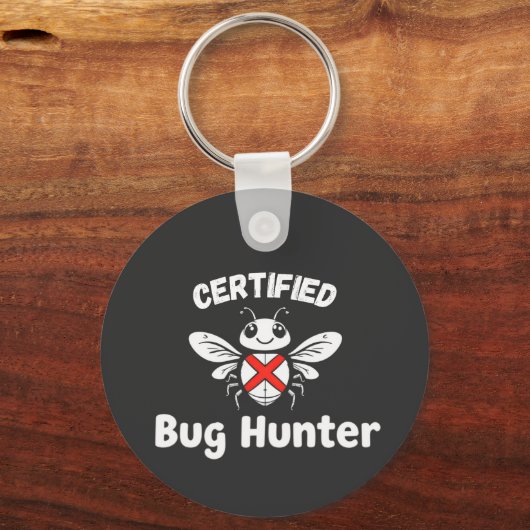 Tech Keychain おもしろい - 「Certified Bug Hunter」 キーホルダー (裏面)