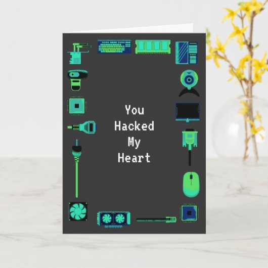 Tech Love Valentine's Dayカード カード (黄色い花)