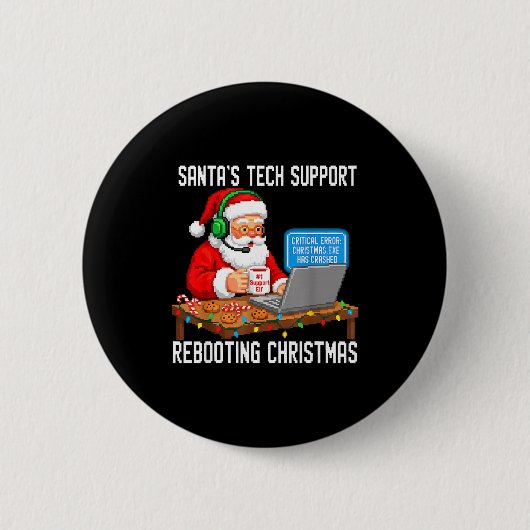 Tech Rebooting Support Santa's Laugh 缶バッジ (正面)