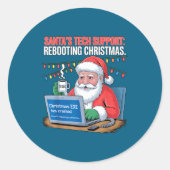 Tech Santa Rebooting s Support Smile ラウンドシール (正面)