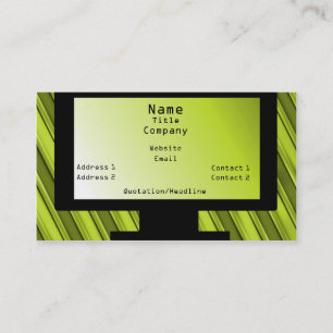 Tech Savvy名刺、Lime Green 名刺
