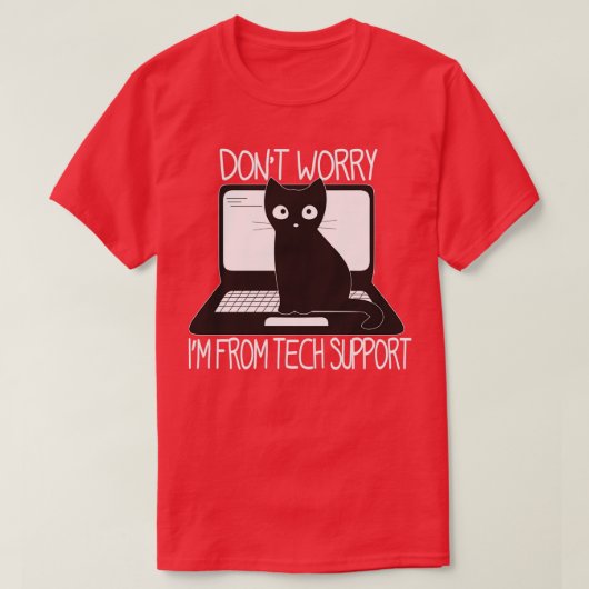 Tech SupportのImを心配しなおもしろいいCat Im Tシャツ (デザイン正面)