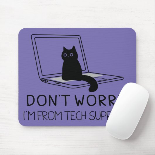 Tech Support CatのDon't Worry おもしろい Me マウスパッド (マウス)