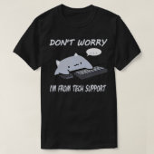 Tech Support CatのImを心配しなおもしろいい Tシャツ (デザイン正面)