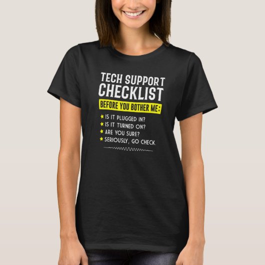 Tech Support Checklist  Computer Geek Sysadmin Pre Tシャツ (正面)