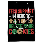Tech Support Christmas Cookies Funny Work  ミディアムペーパーバッグ (裏面)
