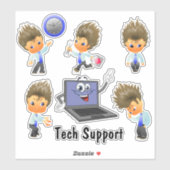 Tech Support Custom-Cut Vinyl Sticker シール (シート)