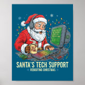 Tech Support Rebooting s Computer Santa Santa Joke ポスター (正面)