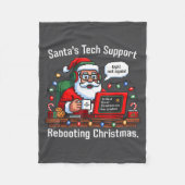 Tech Support s Santa Rebooting Meme フリースブランケット (正面)