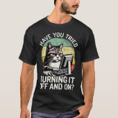 Tech Support Umous I Cat Tech Engineer I Computer Tシャツ (正面)