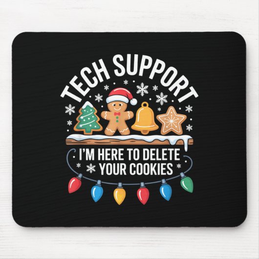 Tech Suprt クッキーを削除しますクリスマス マウスパッド (正面)