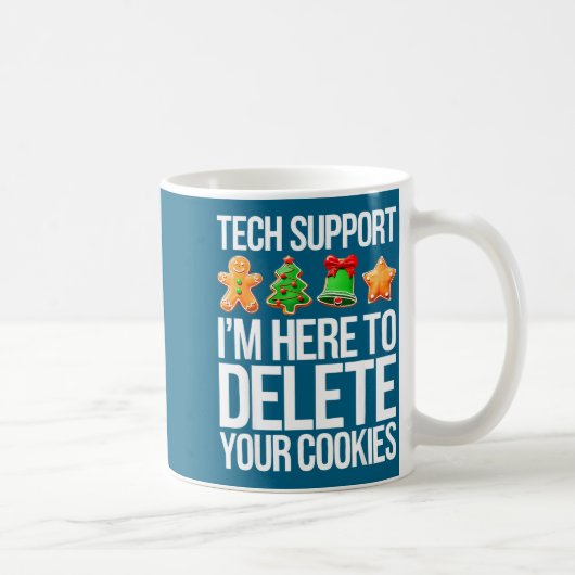 Tech Suprt クッキーを削除します メンズ 楽しい コーヒーマグカップ (右)