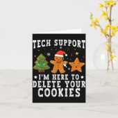 Tech Suprt クリスマス 私はあなたのCookieを削除するためにここにいます カード (黄色い花)