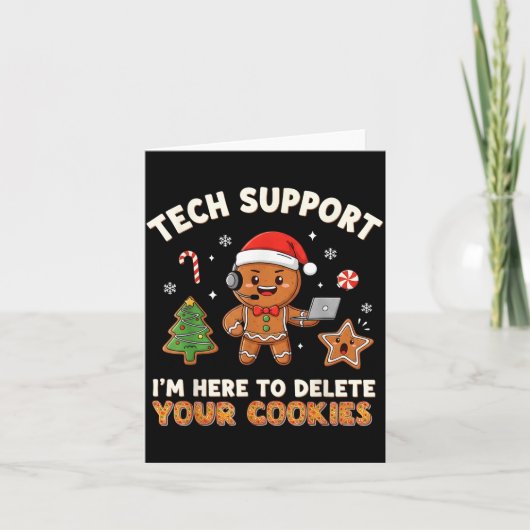 Tech Suprt Christmas Cookies Women Men Funny Chris カード (正面)