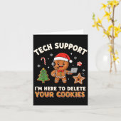 Tech Suprt Christmas Cookies Women Men Funny Chris カード (黄色い花)