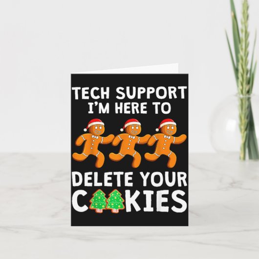 Tech Suprt Christmas Cookies Women Men Funny Chris カード (正面)