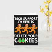 Tech Suprt Christmas Cookies Women Men Funny Chris カード (黄色い花)