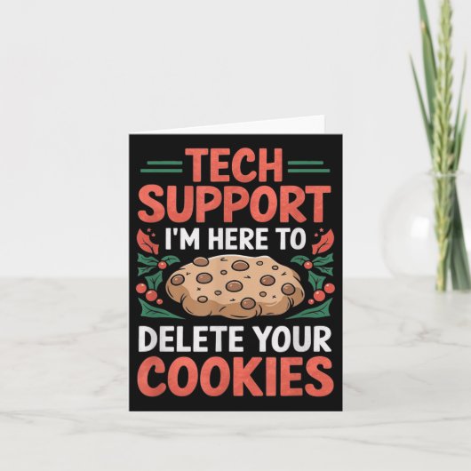 Tech Suprt Christmas Helpdesk Computer Geek Cookie カード (正面)
