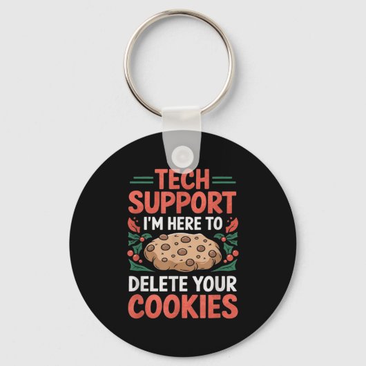 Tech Suprt Christmas Helpdesk Computer Geek Cookie キーホルダー (正面)