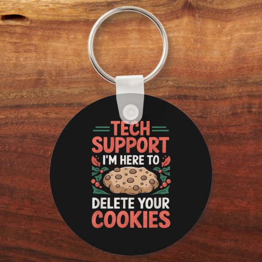 Tech Suprt Christmas Helpdesk Computer Geek Cookie キーホルダー (正面)