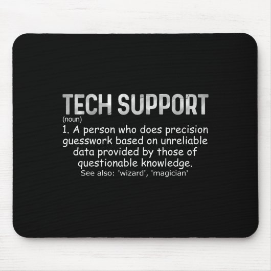 Tech Suprt Definition Tee Funny It Computer Nerd T マウスパッド (正面)