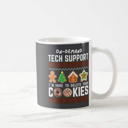 Tech Suprt Delete Cookies Funny Design Christmas P コーヒーマグカップ (右)