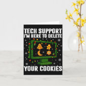 Tech Suprt Delete Your Cookies Men Ugly Christmas カード (黄色い花)