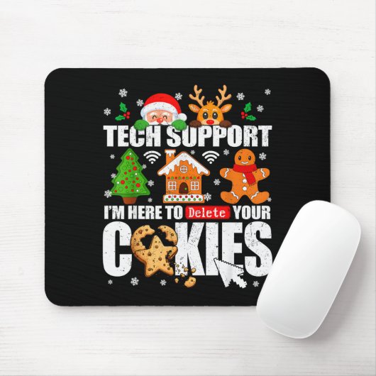 Tech Suprt Delete Your Cookies Men Ugly Christmas  マウスパッド (マウス)