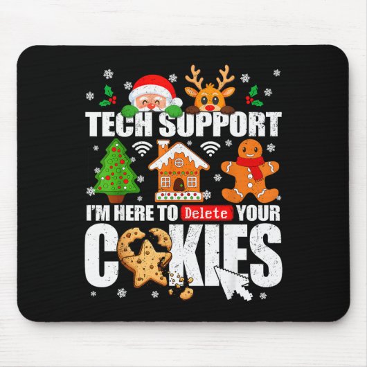 Tech Suprt Delete Your Cookies Men Ugly Christmas  マウスパッド (正面)