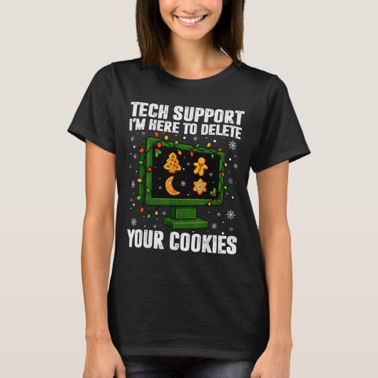 Tech Suprt Delete Your Cookies Men Ugly Christmas  Tシャツ (正面)