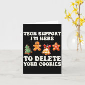 Tech Suprt Here To Delete Cookies Gingerbread Teac カード (黄色い花)