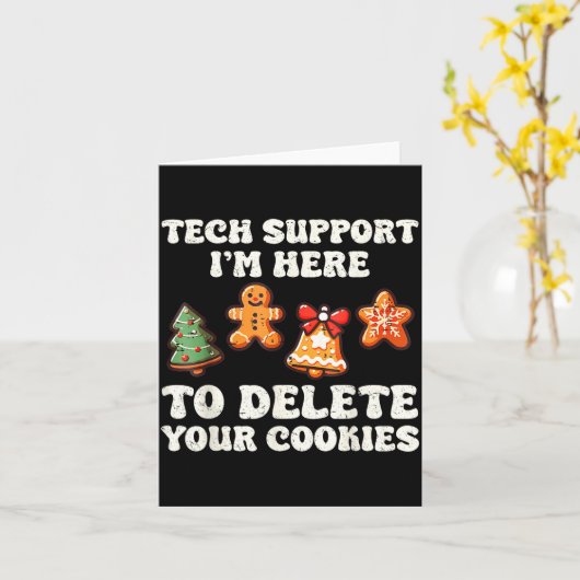 Tech Suprt Here To Delete Cookies Gingerbread Teac カード (黄色い花)