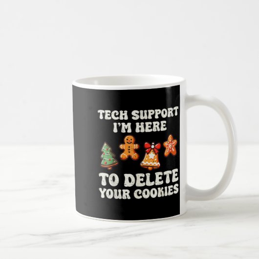 Tech Suprt Here To Delete Cookies Gingerbread Teac コーヒーマグカップ (右)