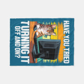 Tech Suprt Humor I Cat Engineer Computer It Guy  フリースブランケット (正面(横))